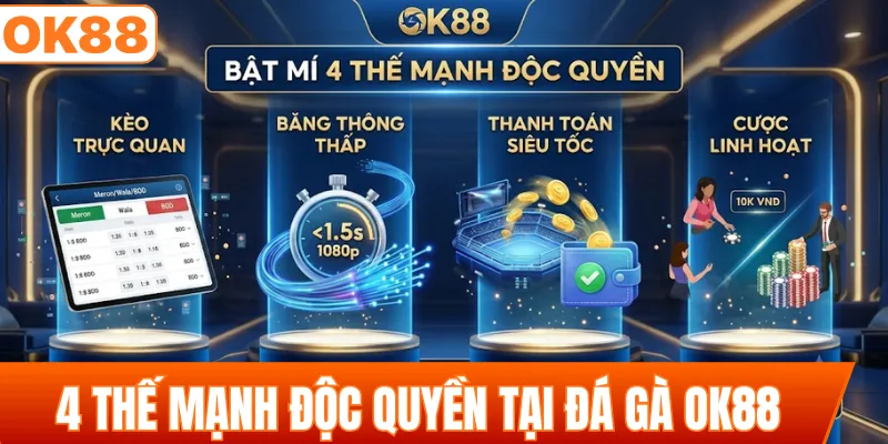 Bật mí 4 thế mạnh độc quyền tại đá gà OK88